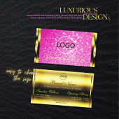 Luxus Gold Girly Pink Glitzer Sparkle Modernes Log Visitenkarte