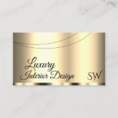 Luxus Gold Glamour mit Initials Beruflich Visitenkarte (Vorderseite)