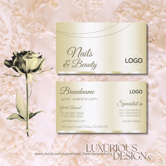 Luxus Gold Glamour mit Logo Beruflich Visitenkarte