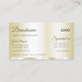 Luxus Gold Glamour mit Logo Beruflich Visitenkarte (Rückseite)