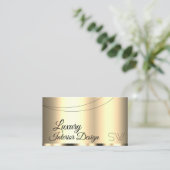 Luxus Gold Glamour mit Monogram Beruflich Visitenkarte (Stehend Vorderseite)