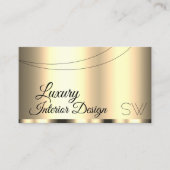 Luxus Gold Glamour mit Monogram Beruflich Visitenkarte (Vorderseite)