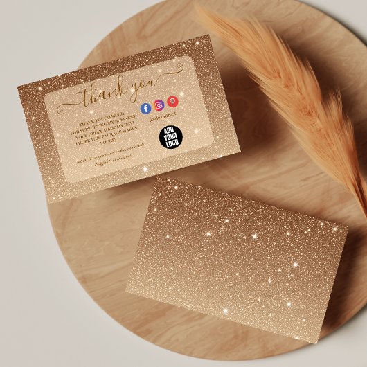 Luxus-Gold-Glitter-Funkel-Geschäft Dankeskarte