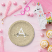 Luxus-Gold-Glitter & -Glanz Monogramm Geburtstag Pappteller (Party)