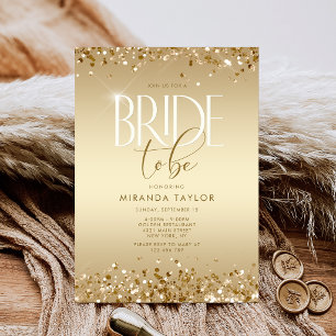 Luxus-Gold-Glitter-Junggesellinnen-Abschiedsparty Einladung