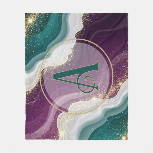 Luxus-Gold-Glitter-Marmor-Muster Fleecedecke (Vorderseite)