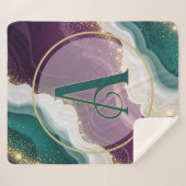 Luxus-Gold-Glitter-Marmor-Muster Sherpadecke (Vorderseite (Horizontal))