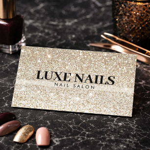 Luxus Gold Glitter Nageltechnikerin Minimalistisch Visitenkarte