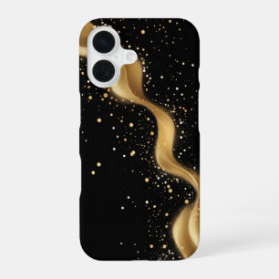 Luxus-Gold-Glitterstaub-Abstraktkunst iPhone 16 Hülle