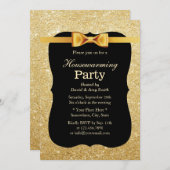 Luxus Gold Glitzer Background Housewarming Party Einladung (Vorne/Hinten)