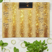 Luxus Gold Glitzer Blumengeschenk Geschirrtuch (Gefaltet)