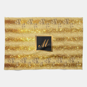 Luxus Gold Glitzer Blumengeschenk Geschirrtuch