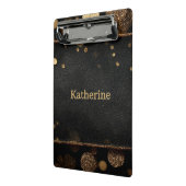Luxus Gold Glitzer Bokeh Rahmen mit Individuelle N Mini Klemmbrett (Gewinkelt2)
