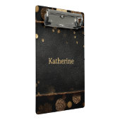 Luxus Gold Glitzer Bokeh Rahmen mit Individuelle N Mini Klemmbrett (Schrägansicht)