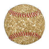 Luxus Gold Glitzer Bold Sport Monogram Baseball (Rückseite)