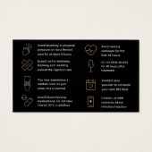 Luxus Gold Glitzer Dermal Filler Aftercare Card (Rückseite)