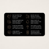 Luxus Gold Glitzer Dermal Filler Aftercare Card (Rückseite)