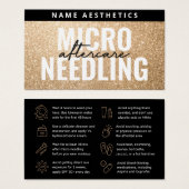 Luxus Gold Glitzer Dermal Filler Aftercare Card (Vorne & Hinten)