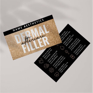 Luxus Gold Glitzer Dermal Filler Aftercare Card