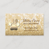 Luxus Gold Glitzer Dog Paw Pet Grooming Service Visitenkarte (Vorderseite)