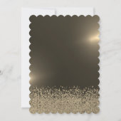 Luxus Gold Glitzer Dress Gold Quinceanera Einladung (Rückseite)