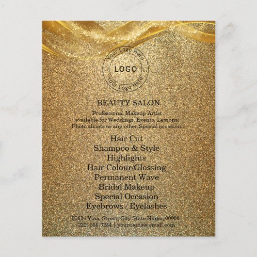 Luxus Gold Glitzer Flyer (Vorne)