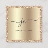 Luxus Gold Glitzer Foil Script Monogram Modern Quadratische Visitenkarte (Vorderseite)