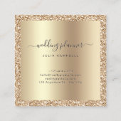 Luxus Gold Glitzer Foil Script Monogram Modern Quadratische Visitenkarte (Rückseite)