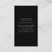 Luxus Gold Glitzer Hair Stylist Tools Black Visitenkarte (Rückseite)