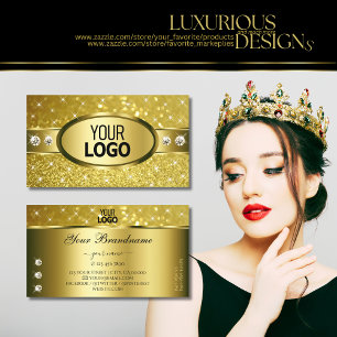 Luxus Gold Glitzer Luminous Sparkle Diamonds Logo Visitenkarte