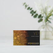 Luxus Gold Glitzer mit Logos und Monogram Modern Visitenkarte (Stehend Vorderseite)