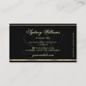 Luxus Gold Glitzer Monogram Black Golden Border Visitenkarte (Rückseite)