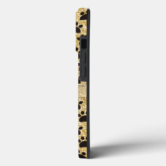 Luxus Gold Glitzer Nahtloses Pet Paw Muster Case-Mate iPhone Hülle (Rückseite / Links)