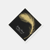 Luxus Gold Glitzer Peacock Feather Moderne Hochzei Serviette (Ecke)