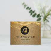 Luxus Gold Glitzer Postkarte (Stehend Vorderseite)