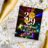 Luxus Gold Glitzer Silvester Party Einladung Postkarte