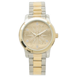 Luxus Gold Glitzer Snowflake Diamond Armbanduhr