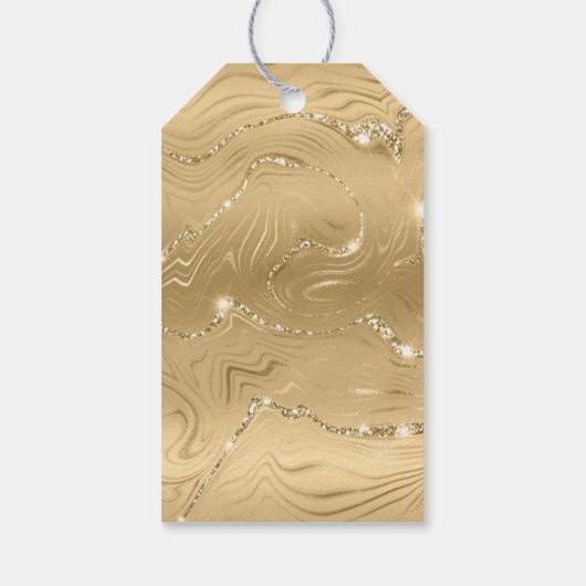 Luxus Gold Glitzer Snowflake Diamond Geschenkanhänger (Rückseite)