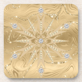 Luxus Gold Glitzer Snowflake Diamond Getränkeuntersetzer