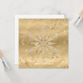 Luxus Gold Glitzer Snowflake Diamond Karte (Vorderseite/Rückseite Beispiel)