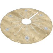 Luxus Gold Glitzer Snowflake Diamond Polyester Weihnachtsbaumdecke (Schrägansicht)