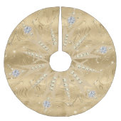 Luxus Gold Glitzer Snowflake Diamond Polyester Weihnachtsbaumdecke (Vorderseite)
