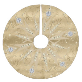 Luxus Gold Glitzer Snowflake Diamond Polyester Weihnachtsbaumdecke