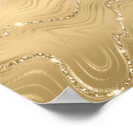 Luxus Gold Glitzer Snowflake Diamond Poster (Ecke)