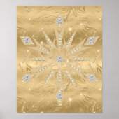 Luxus Gold Glitzer Snowflake Diamond Poster (Vorne)