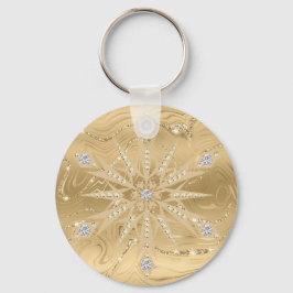 Luxus Gold Glitzer Snowflake Diamond Schlüsselanhänger