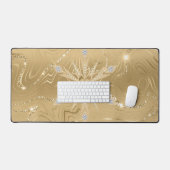 Luxus Gold Glitzer Snowflake Diamond Schreibtischunterlage (Tastatur & Maus)