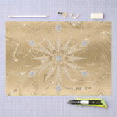 Luxus Gold Glitzer Snowflake Diamond Seidenpapier (Handwerk)