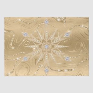 Luxus Gold Glitzer Snowflake Diamond Seidenpapier