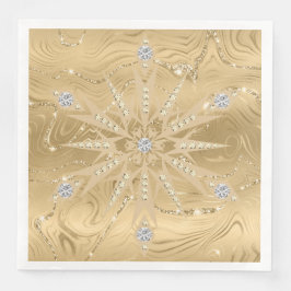 Luxus Gold Glitzer Snowflake Diamond Serviette
